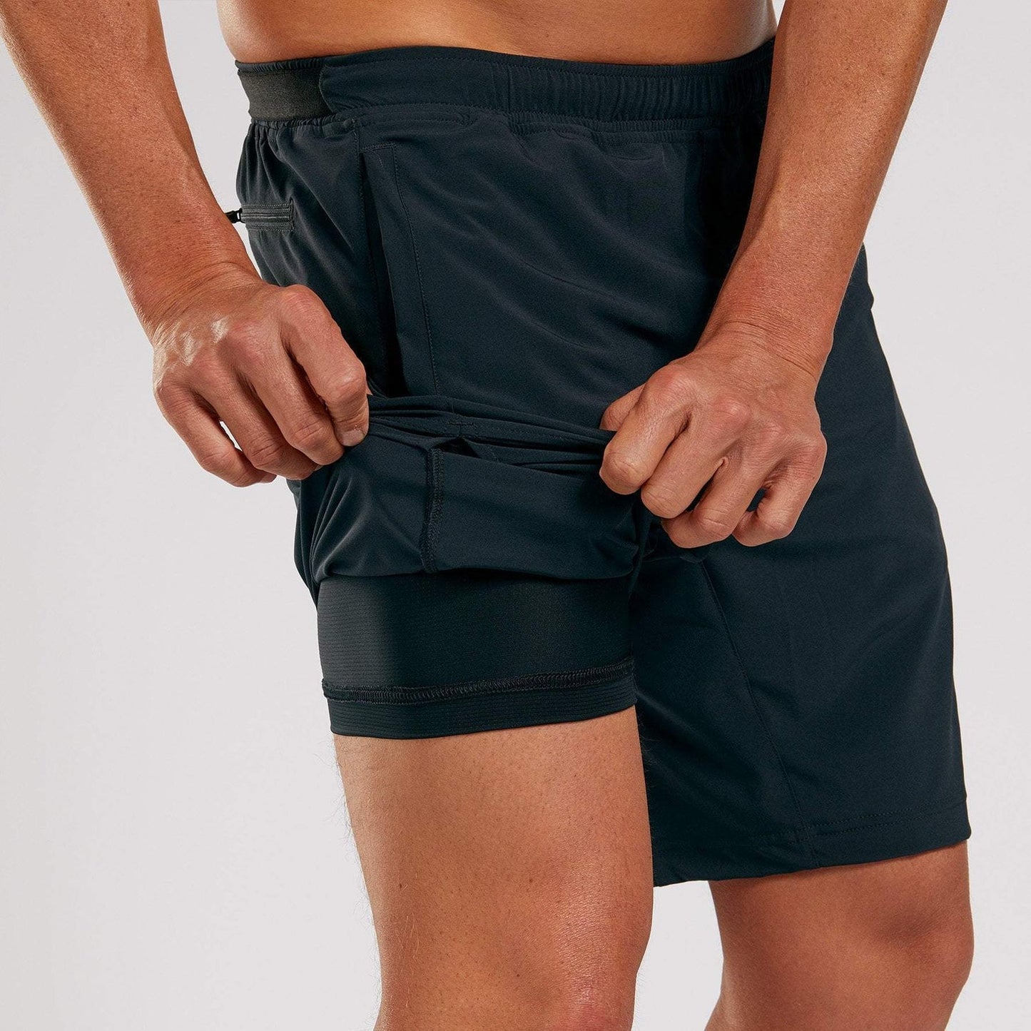 מכנס ריצה גברים MENS ELITE RUN 8" SHORT 2 IN 1 - ELITE