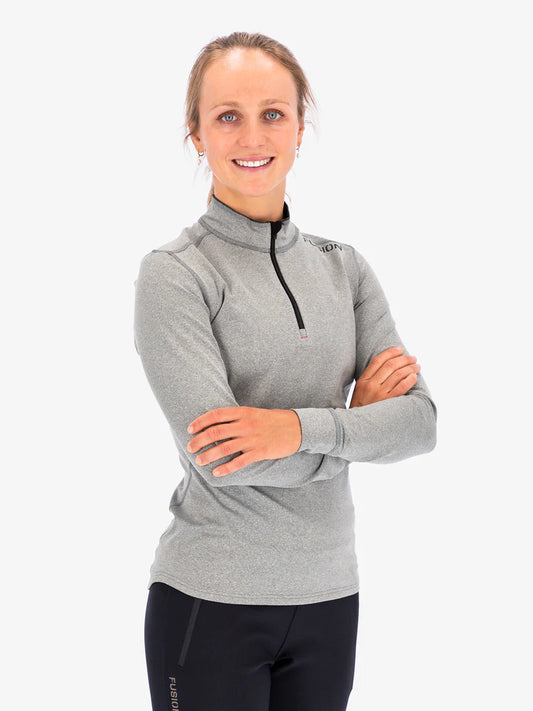 חולצת ריצה נשים חצי רוכסןFUSION WOMENS C3 ZIP NECK