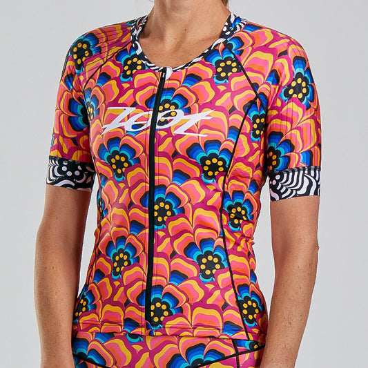 חולצת רכיבה נשים ZOOT WOMENS LTD TRI AERO JERSEY - TRI LOVE