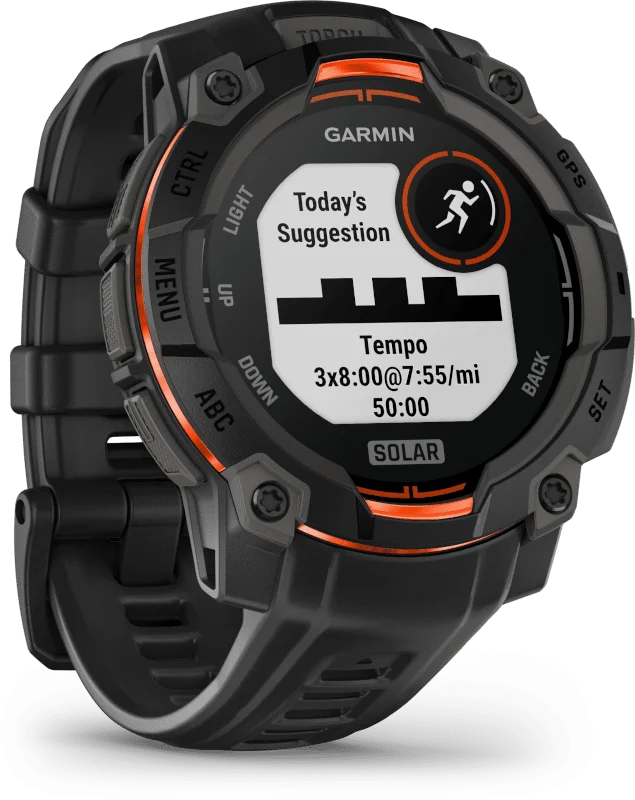 שעון ספורט GARMIN Instinct® 3 Solar | 45mm Black Bezel with Black Band