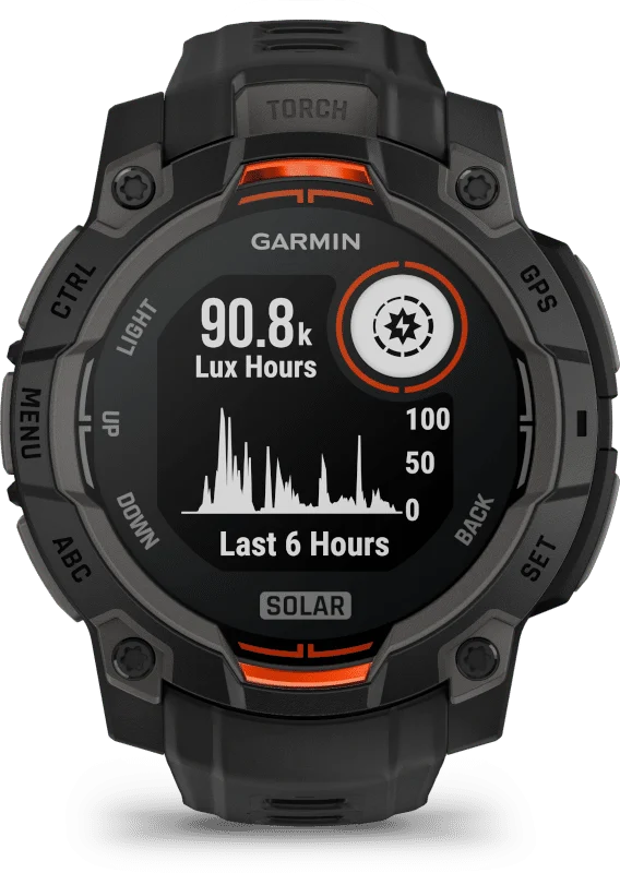 שעון ספורט GARMIN Instinct® 3 Solar | 45mm Black Bezel with Black Band