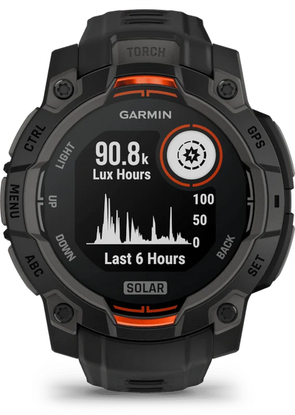 שעון ספורט GARMIN Instinct® 3 Solar | 45mm Black Bezel with Black Band